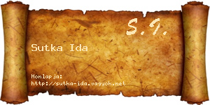 Sutka Ida névjegykártya